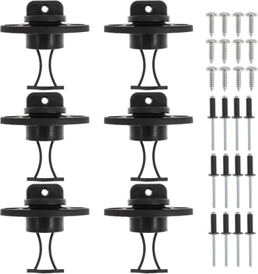 Kayak Drain Plug Kit Drain Stoppers Scupper Bung Plug Kit for Dinghy for Canoe for Boat with Screws and Blind Rivets (6Pcs)