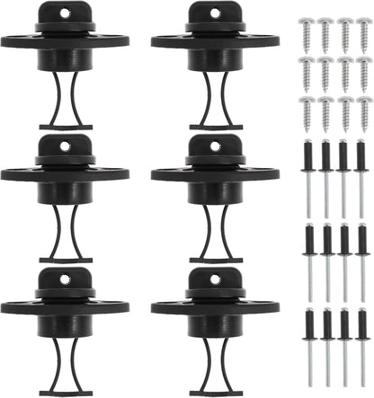 Kayak Drain Plug Kit Drain Stoppers Scupper Bung Plug Kit for Dinghy for Canoe for Boat with Screws and Blind Rivets (6Pcs)