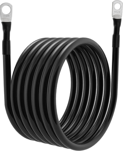 5 AWG Battery Cables 5 Gauge Power Inverter Cables with 3/8 Inch and 5/16 Inch Lugs Each End for Solar Marine Boat Vessel RV Car SUV Truck Tractor Motorcycle 2pcs (10FT, 5 AWG)