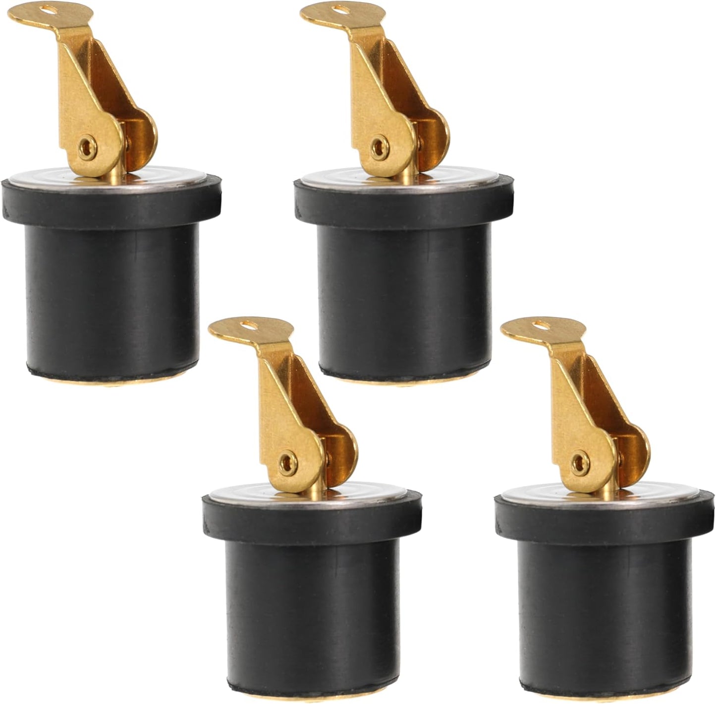 4 Pack Brass Boat Plug Drain Plug Boat Snap Handle Plug Deck Plug for Boat Marine