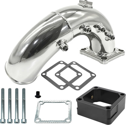 3" High Flow Intake Elbow Tube with Heater Spacer for Ram 2500 3500 1998-2002 5.9L Cummins Diesel (Silver)