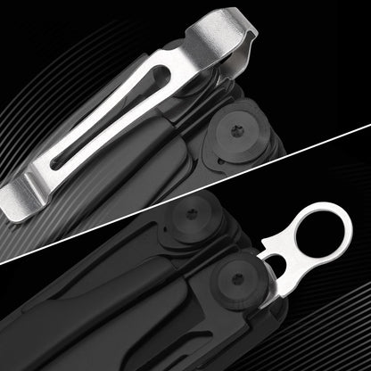 Quick-Release Pocket Clip + Lanyard Ring Set Stainless Steel Quick Release Multi-Tool Pocket Clip (4)