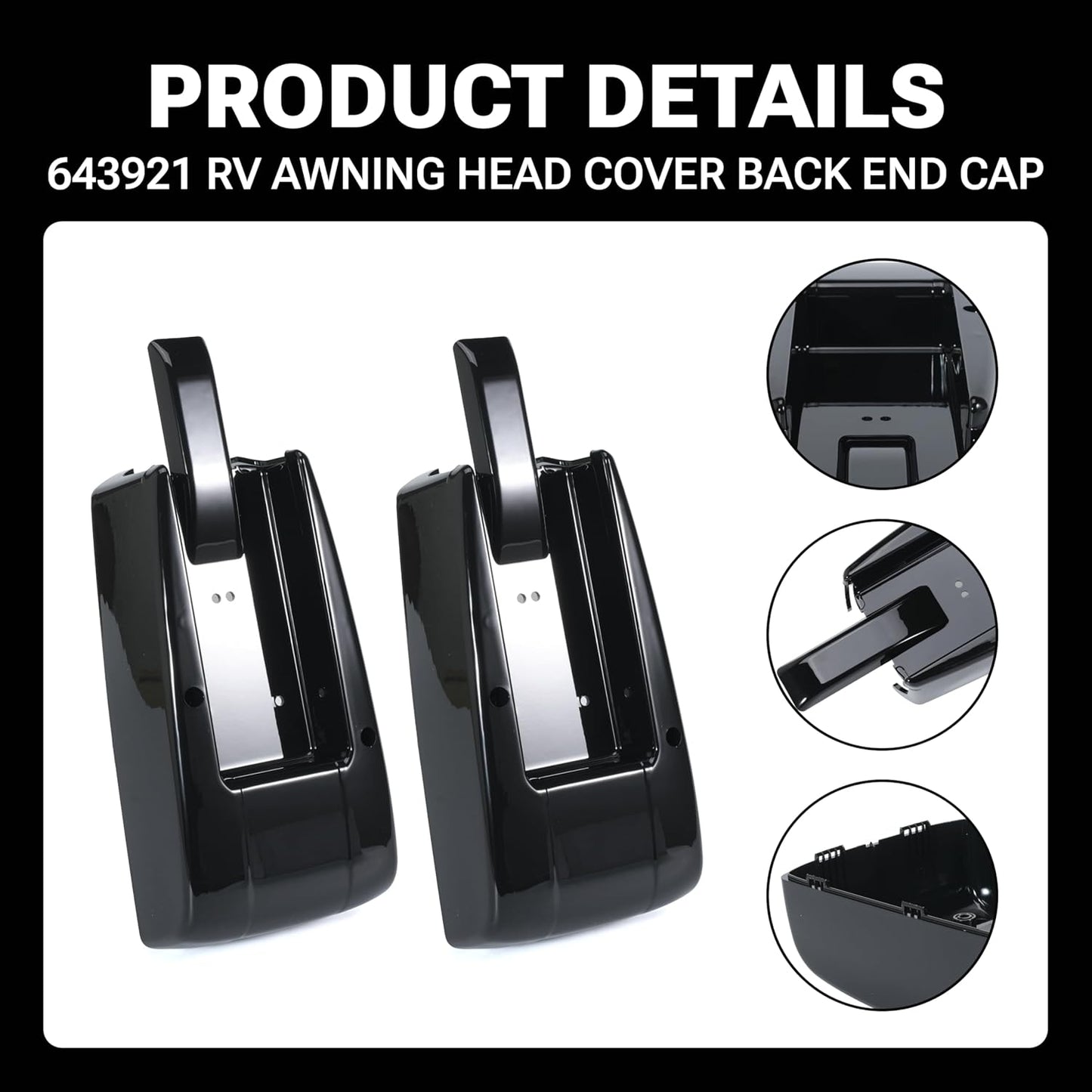 Regal Head Covers Drive Idler Back Replace 643921 for Lippert Solera(1) | For Camper Trailer Awning Motor,RV Awning Head Cover Back End Cap