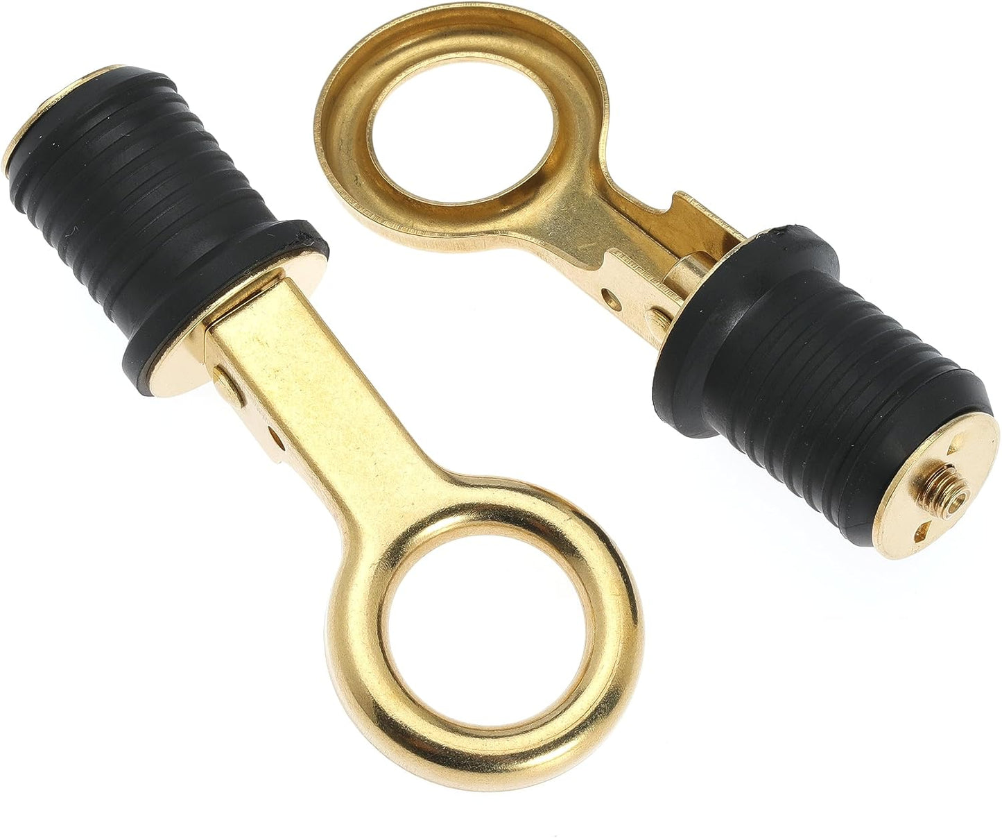 2 Pcs Boat Plug Snap Handle Boat Drain Plug Rubber Plugs with Brass/Stainless Steel Handle Marine Twist Plug Boat Accessories