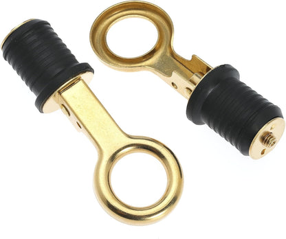 2 Pcs Boat Plug Snap Handle Boat Drain Plug Rubber Plugs with Brass/Stainless Steel Handle Marine Twist Plug Boat Accessories