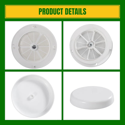 RV Roof Mushroom Vent with 2 Pcs Water Cover Guard Cap for Keystone Trailers Motor Homes Campers, White (4 Pcs Vent+4 Pcs Cover)