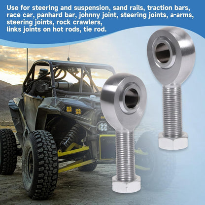 1/2" Heim Joints Rod End Kit Thread 0.5" Chromoly Heim Joints Suspension Kit Right and Left Hand Traction Bars Steering Kit with Jam Nuts (1 set-1/2 inch)