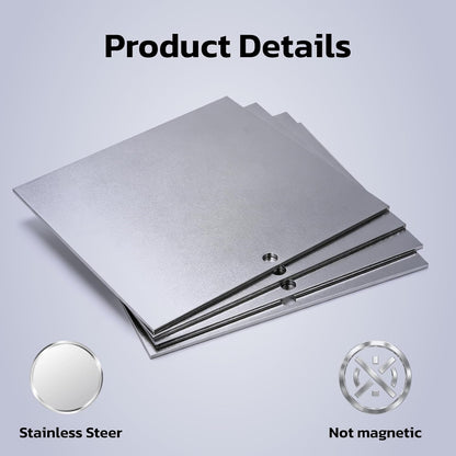 4 x 4 Flat Permit Panels Universal for IFTA Sticker Plate 4 x 4 Inch Permit Sticker Plate Tape Mount Metal Panel for Truck 4 PCS