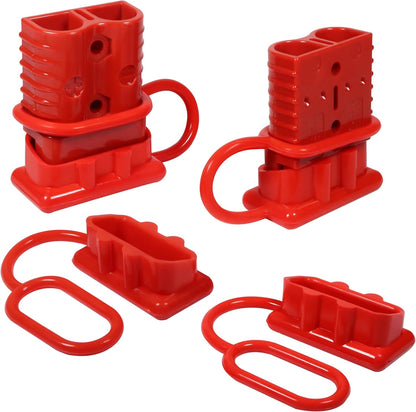 175A 600V Battery Quick Connect Disconnect Connectors Wire Harness Plug Kit for 2-4 Gauge Cables, Red