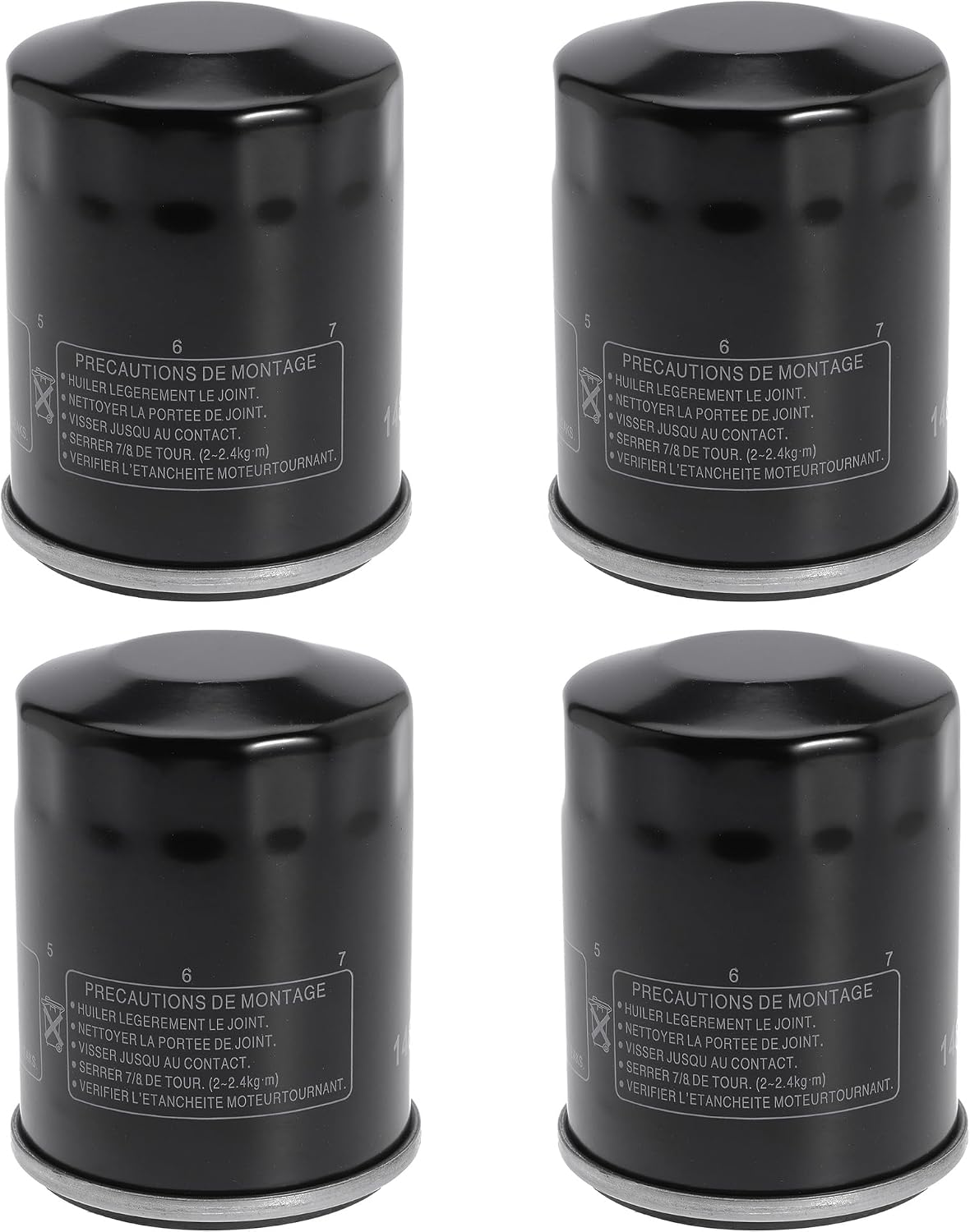 Oil Filter Replace 8M0162829, 8M0065104, 8M0162830, 8M0065103, 822626K04, 822626Q04 for Mariner 25-115HP Four Stroke Outboards Engines (Pack of 4)