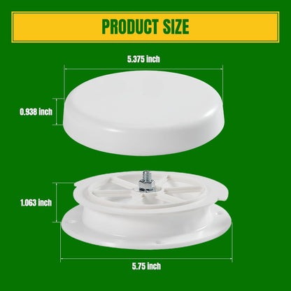 1 Pcs RV Roof Mushroom Vent Plumbing Vents with 1 Pcs Water Cover Guard Cap for Trailers Motor Homes Campers, White
