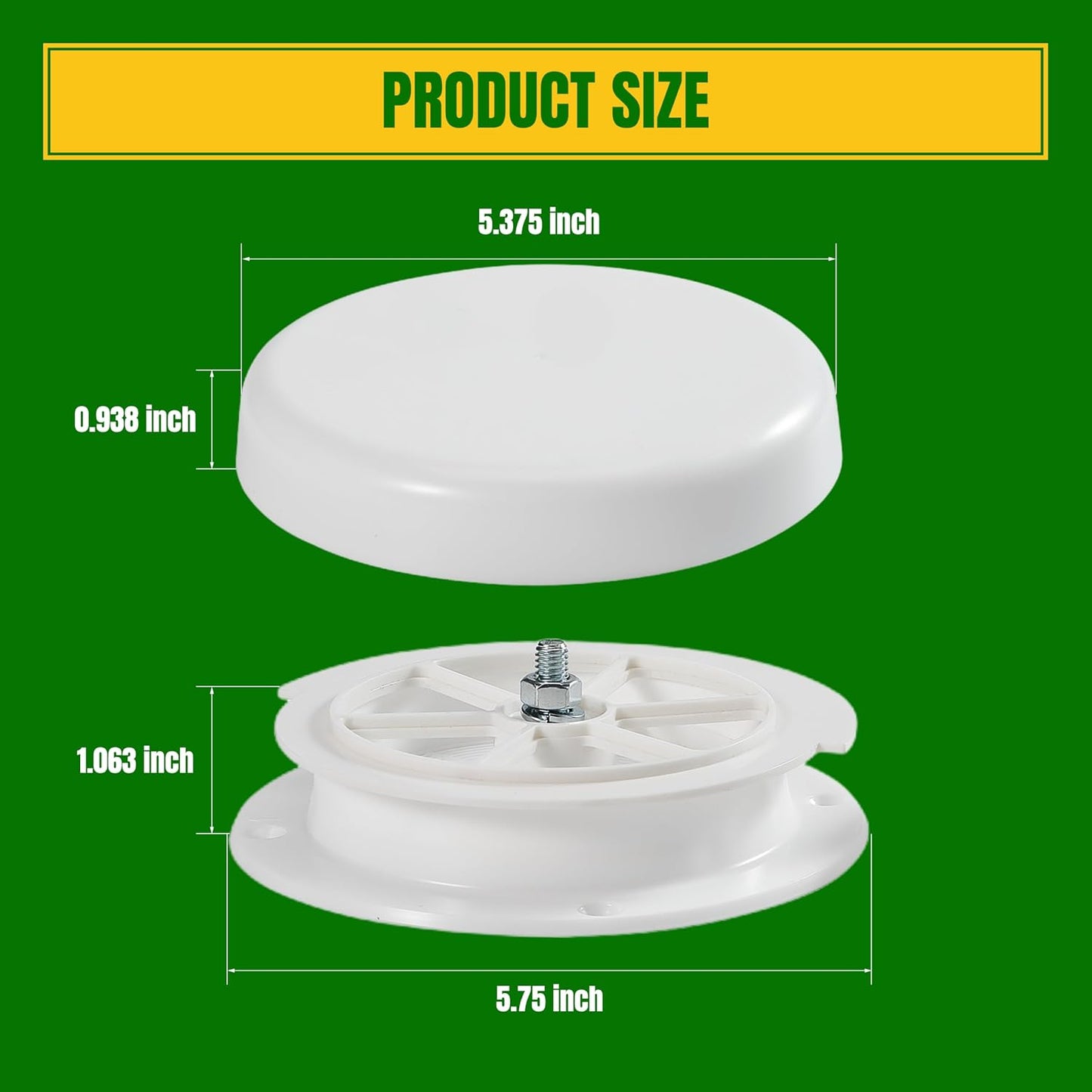 1 Pcs RV Roof Mushroom Vent with 2 Pcs Water Cover Guard Cap for Keystone Trailers Motor Homes Campers, White