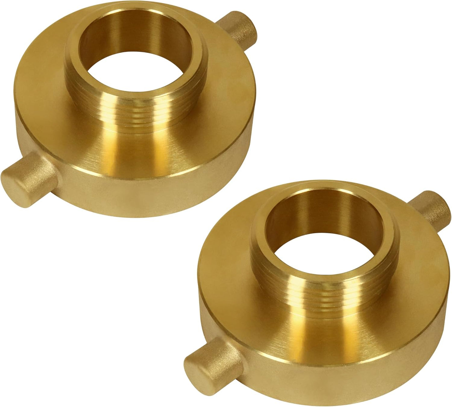 2-1/2""NH NST Female x 1-1/2"" NPT Male Fire Hydrant Adapter, Fire Hydrant Hose Adapter Brass Fire Equipment for Fire Hose or Hydrant with Pin Lugs, Gold