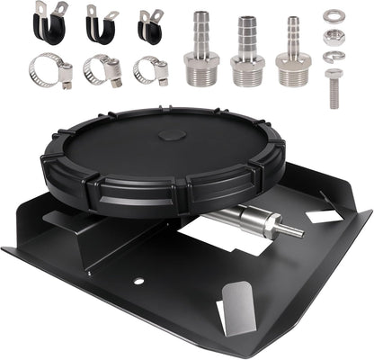 Pond & Lake Aeration Accessories with 5/8" 1/2" 3/8" Connectors Membrane Diffuser Stainless Steel Base Chassis for Pond Aeration System, 10 inch, Silvery