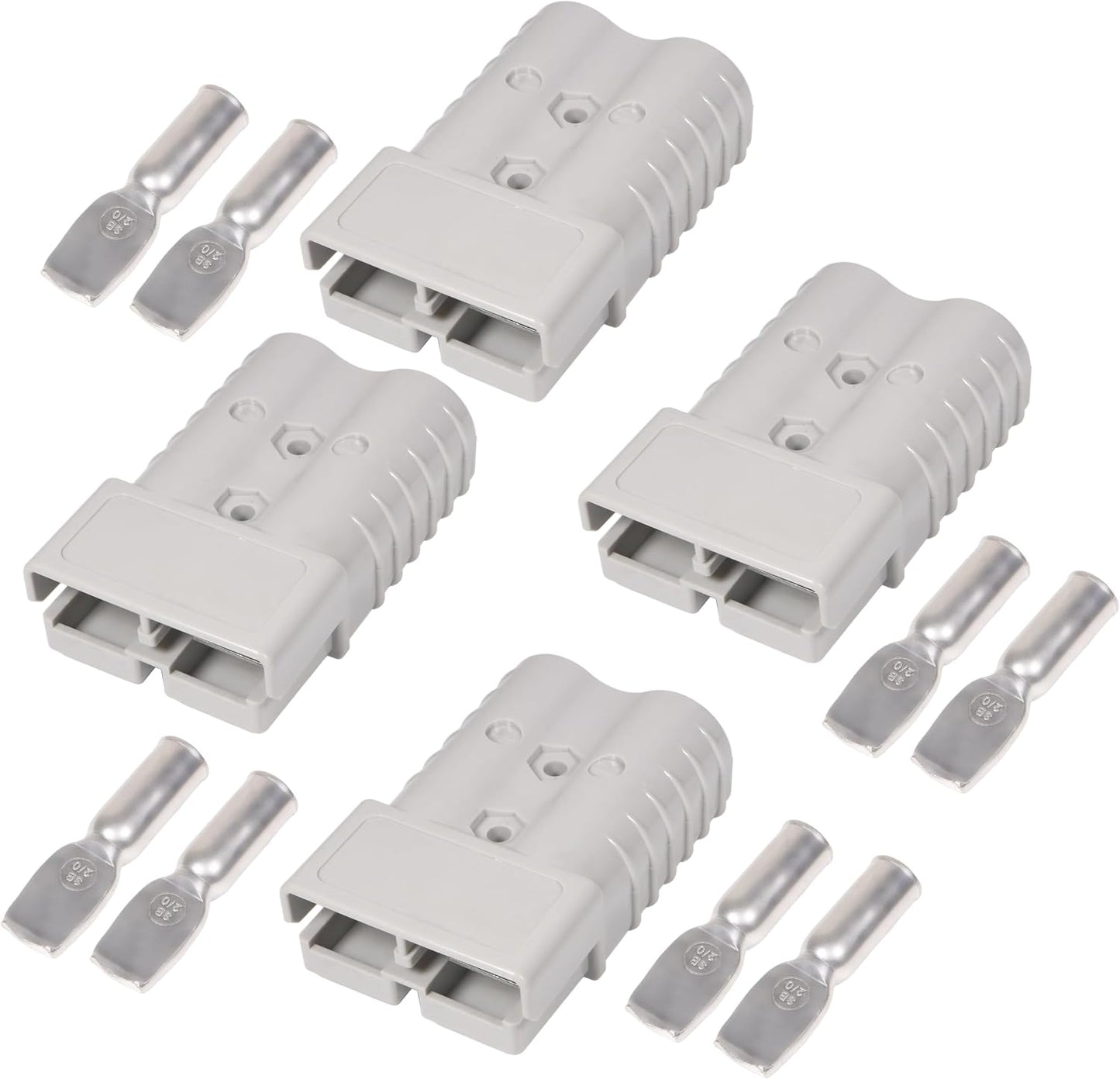 350A 600V Battery Quick Connect Disconnect Connectors with 2/0 AWG Cable Plugs 4pack