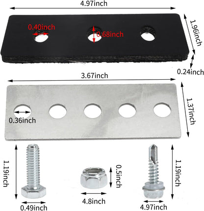 304 Stainless Snow Blower Impeller Modification Kit for Modifies 2-Stage Machine 4 Pcs Rubber Paddle Blade Universal (1/4")