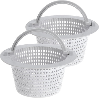 6" Above Ground Pool Skimmer Basket Thru-Wall Strainer Basket Filter Basket with Handle to Clean Leaves and Debris (1)