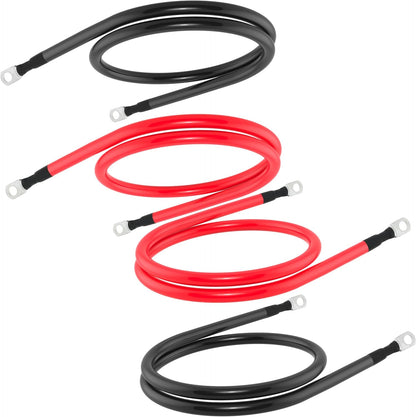 5FT 4 AWG Battery Cable 4 Gauge Battery Cables 4AWG 5 FT Battery Inverter Wires Cables with 3/8 inch Lugs for Solar Power Inverters, RVs, Campers, Travel Trailers, Cars, 2 Pairs