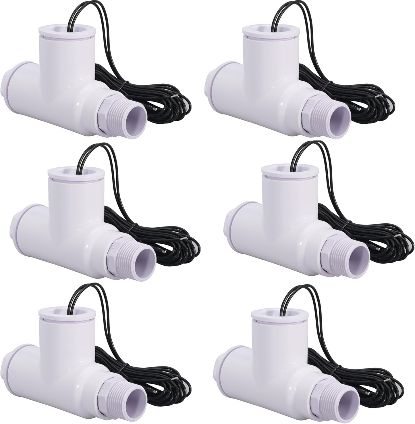 6PACK SS1 Float Switch Condensate Overflow Switch with 3/4 Inch Adaptor and 6FT Wire for HVAC Drain Pan Condensate for condensate Overflow Detection
