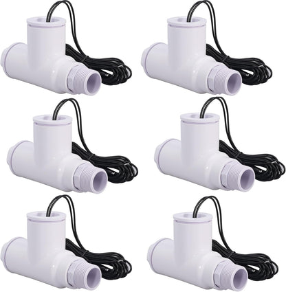 6PACK SS1 Float Switch Condensate Overflow Switch with 3/4 Inch Adaptor and 6FT Wire for HVAC Drain Pan Condensate for condensate Overflow Detection