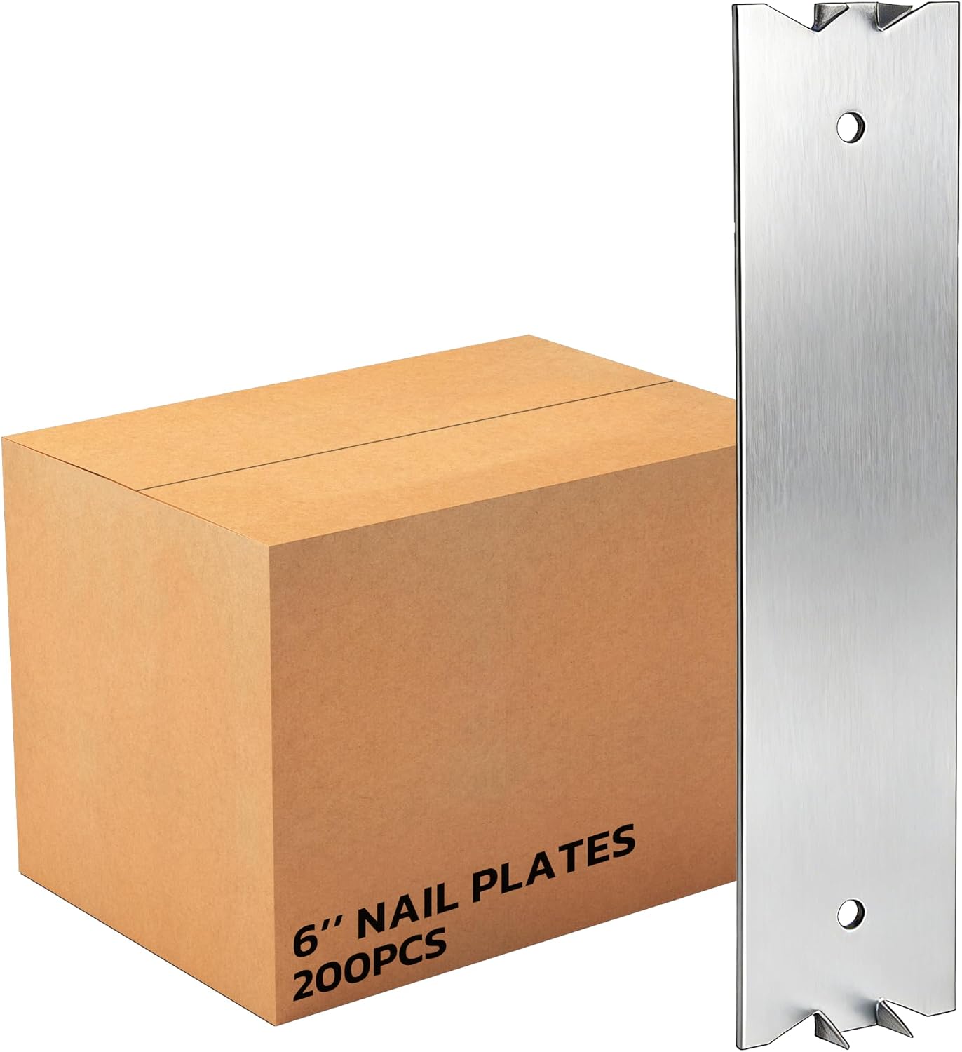 10 PCS 2.5 x 1.5 Inch Nail Plate for Wood Studs, Metal Cable Protector Plate Safety Nail Plates with Sharp Pointed Prongs, Steel Cable Wire for Protecting Plumbing and Wiring