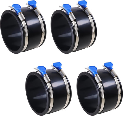 Dust Control Flex Cuff with Adjustable Hose Clamps, Rubber Connector Rubber Cuff Coupler for Woodworking Dust Collection Fittings (4, 2-1/2 Inch)