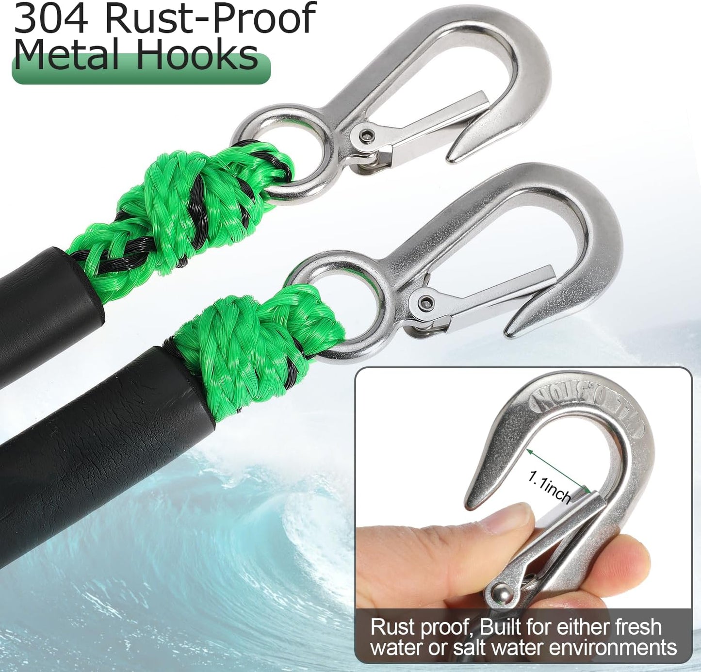 Heavy Duty Boat Tow Harness for Tubing Self Centering Boat Tow Rope with Stainless Steel Quick Connector for Boat Water Sport Water Ski Jet Ski Wakeboarding