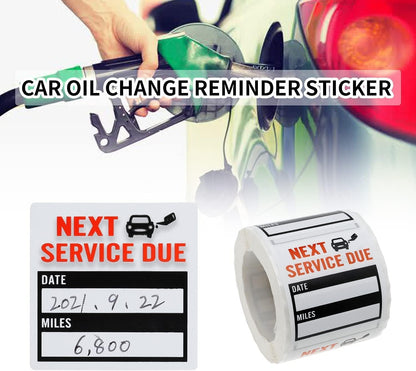 Oil Change Service Reminder Stickers - 3000 Pcs 2x2 Black, Next Service Due Roll, Removable Vinyl Peel & Write, No Residue Car Sticker (10)