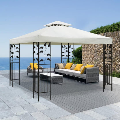 Gazebo Canopy Replacement -Grill Gazebo Replacement Roof -Gazebos on Clearance Outdoor Shelter Top Double Tiered Cover, 10x10 FT (Claret)
