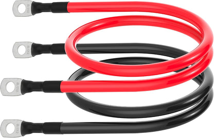6 AWG Battery Cable 6AWG Gauge Battery Inverter Cables for Automotive Solar Marine Boat RV Car Motorcycle (6 AWG, 20in, 5/16")