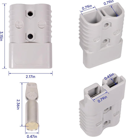 175A 600V Battery Quick Connect Disconnect Connectors with 1/0 AWG Cable Plugs 2pack