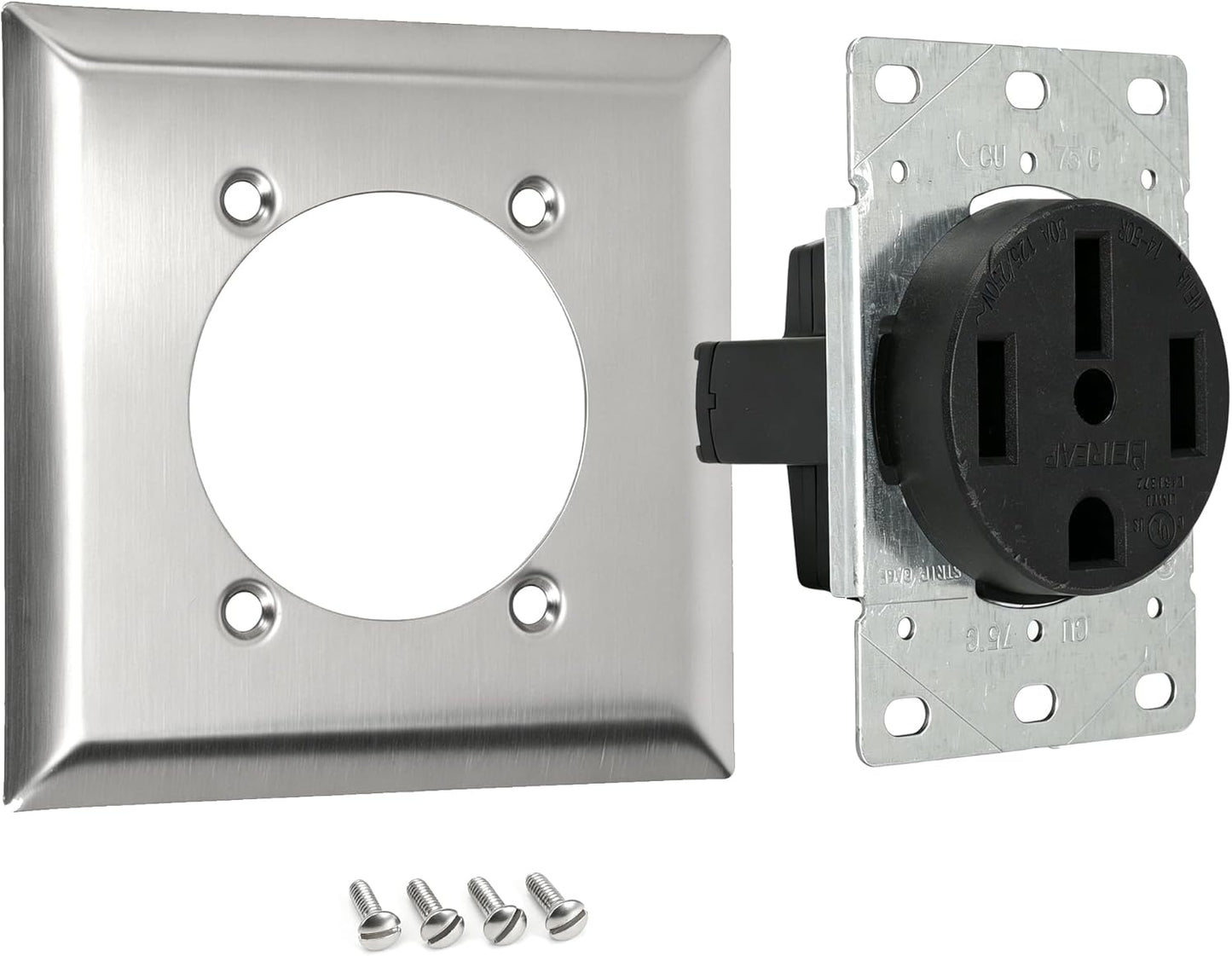 Straight Blade Device Receptacle for NEMA 14-50R 50 Amp EV Charging Receptacle for Electric Vehicles RVs 125/250 Volts