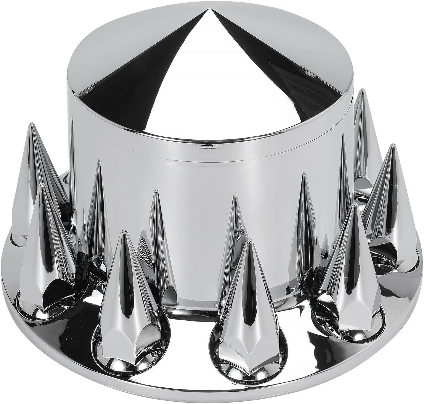 Front and Rear Axle Wheel Cover Hub Cap 33mm Spike Screw-on Lug Nut Covers for Freightliner Kenworth Peterbilt for Semi Truck with Spiked Hub Caps Kit (Spiked)