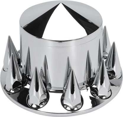 Front and Rear Axle Wheel Cover Hub Cap 33mm Spike Screw-on Lug Nut Covers for Freightliner Kenworth Peterbilt for Semi Truck with Spiked Hub Caps Kit (Spiked)