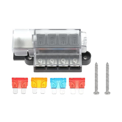 4 Circuit Fuse Block for ST Blade #5045 with Cover for Marine