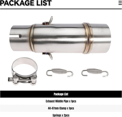 Motorcycle Exhaust Mid Pipe Muffler Mid-pipe for Kawasaki Ninja 400 Z400 2017-2022, for Ninja 250 300 650 EX250 EX300 Z250 Z300 2018-2022