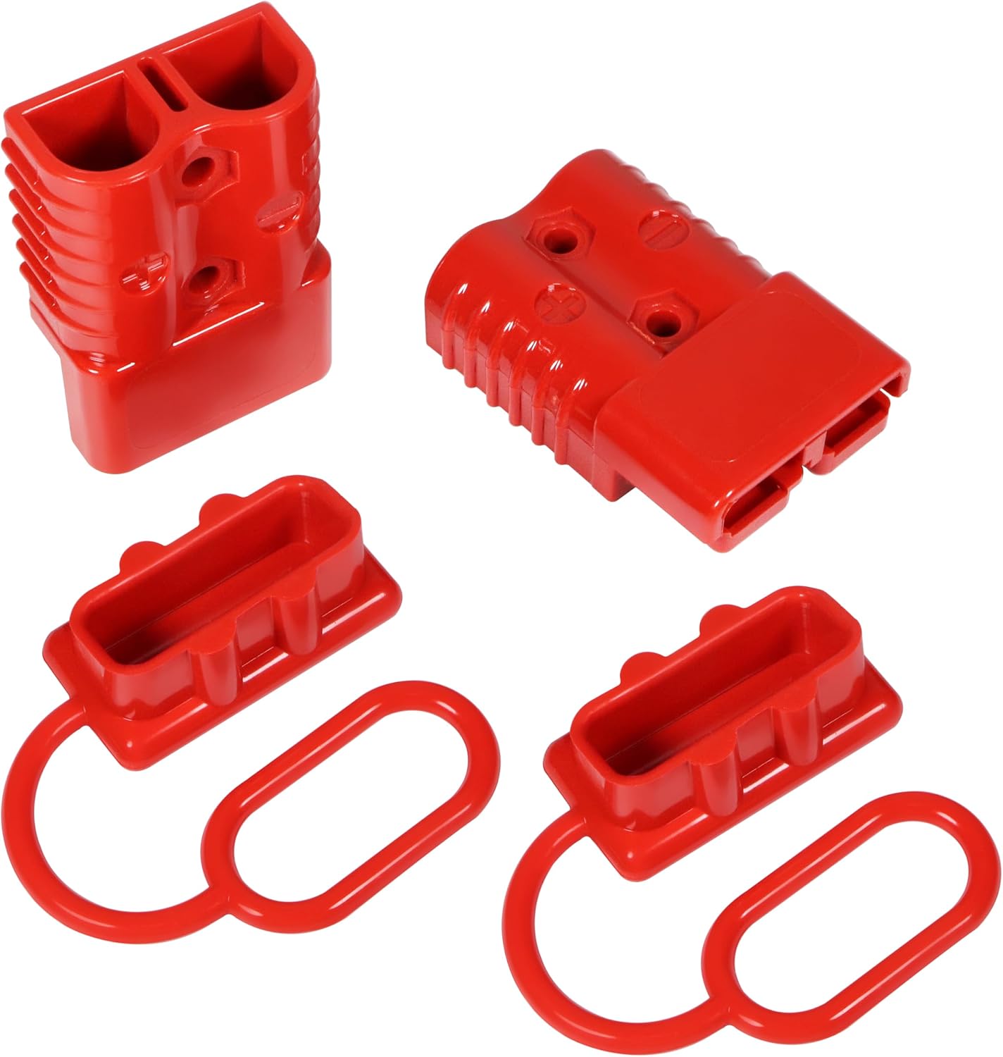 175A 600V Battery Quick Connect Disconnect Connectors 1/0 AWG Wire Harness Cable Plug Kit 2pack, Red