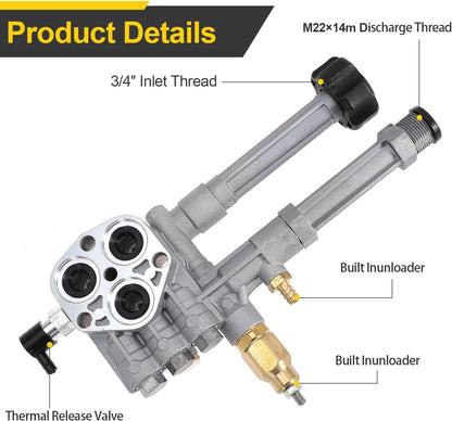 AR42940 Pressure Washer Pump Head Assy for Simpson for Craftsman for Troy Bilt for Honda 2600 PSI with EZ Start Valve Compatible with AR42518 AR43061 RMW2G20 RMW2.2G24 RMW2G23B RMW2G25 SRMW2.2G26