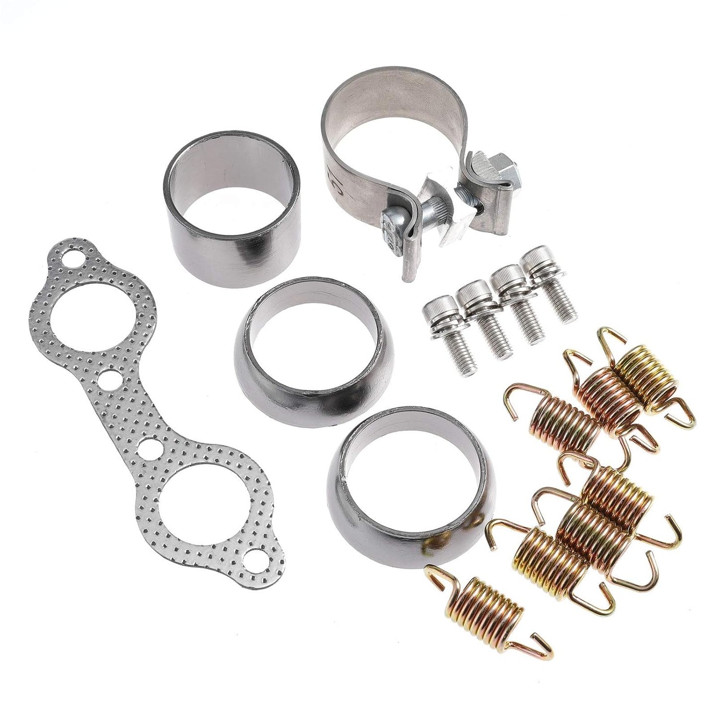 Exhaust Manifold Gasket Spring Rebuild Kit Replaces 3610047 7041687 7041804 5811511 for Polaris Ranger RZR 800 2008-2010 with Clamp