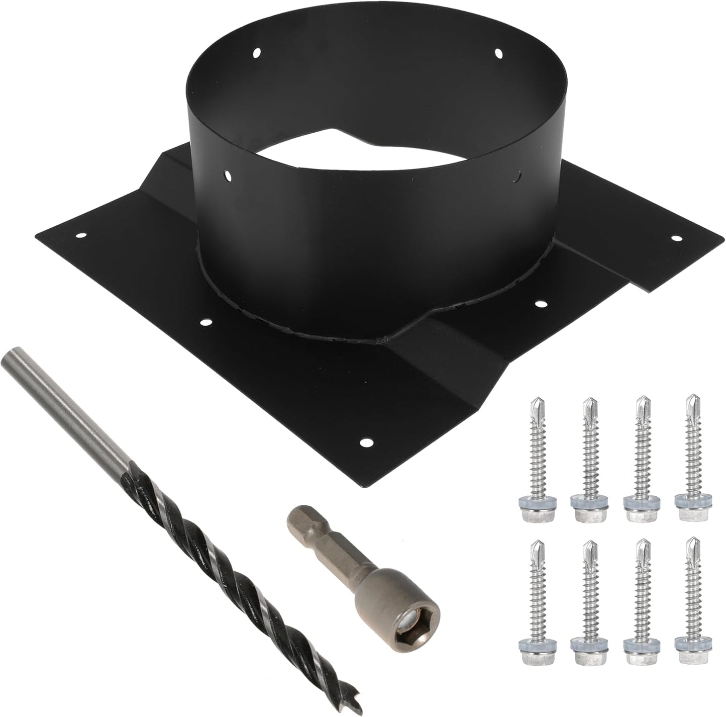 8 Inch Shipping Container Roof Vent Adapter, Heavy-Duty Corrugated Roof Vent for Whirlybird Turbines, Fits 8" Round Chimney Cap, Durable Steel Construction