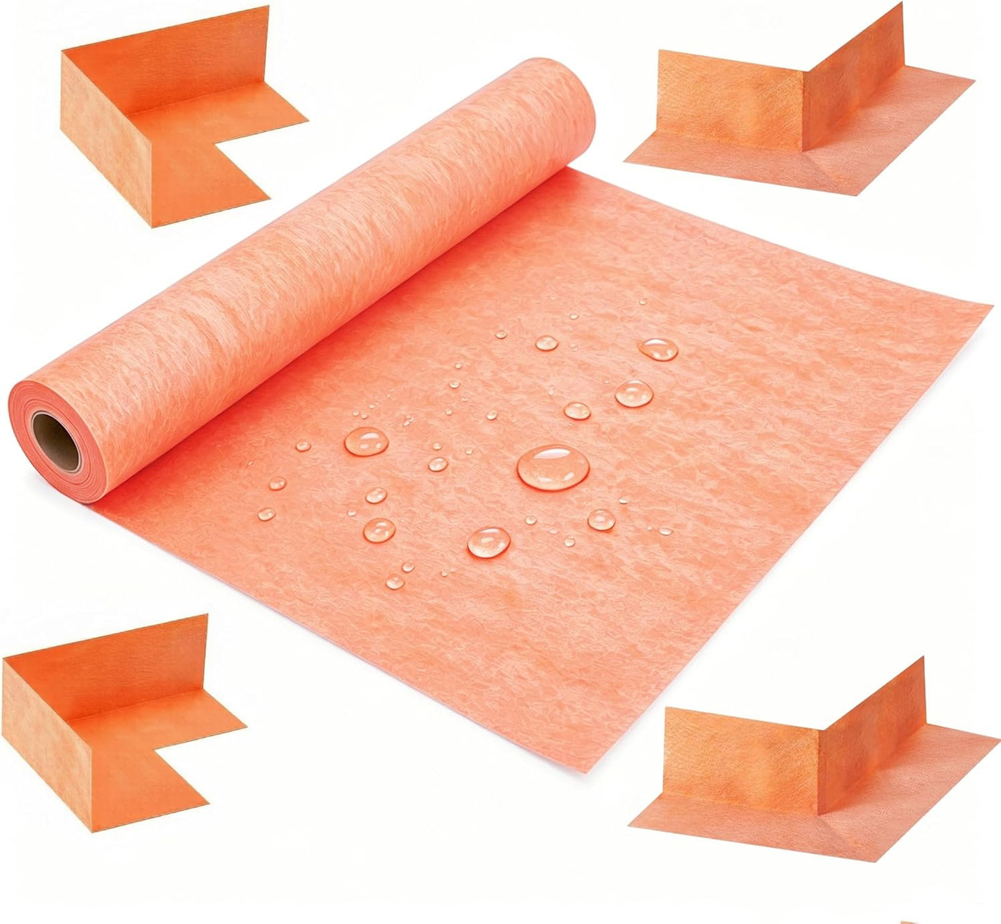 Waterproof Membrane for Shower 3.8 ft x 87ft/324 Square Feet Waterproofing Shower Membrane 20mil Thickness Waterproof for Sauna Bathroom Walls Tile Underlayment (324 SQ FT-20 mils)