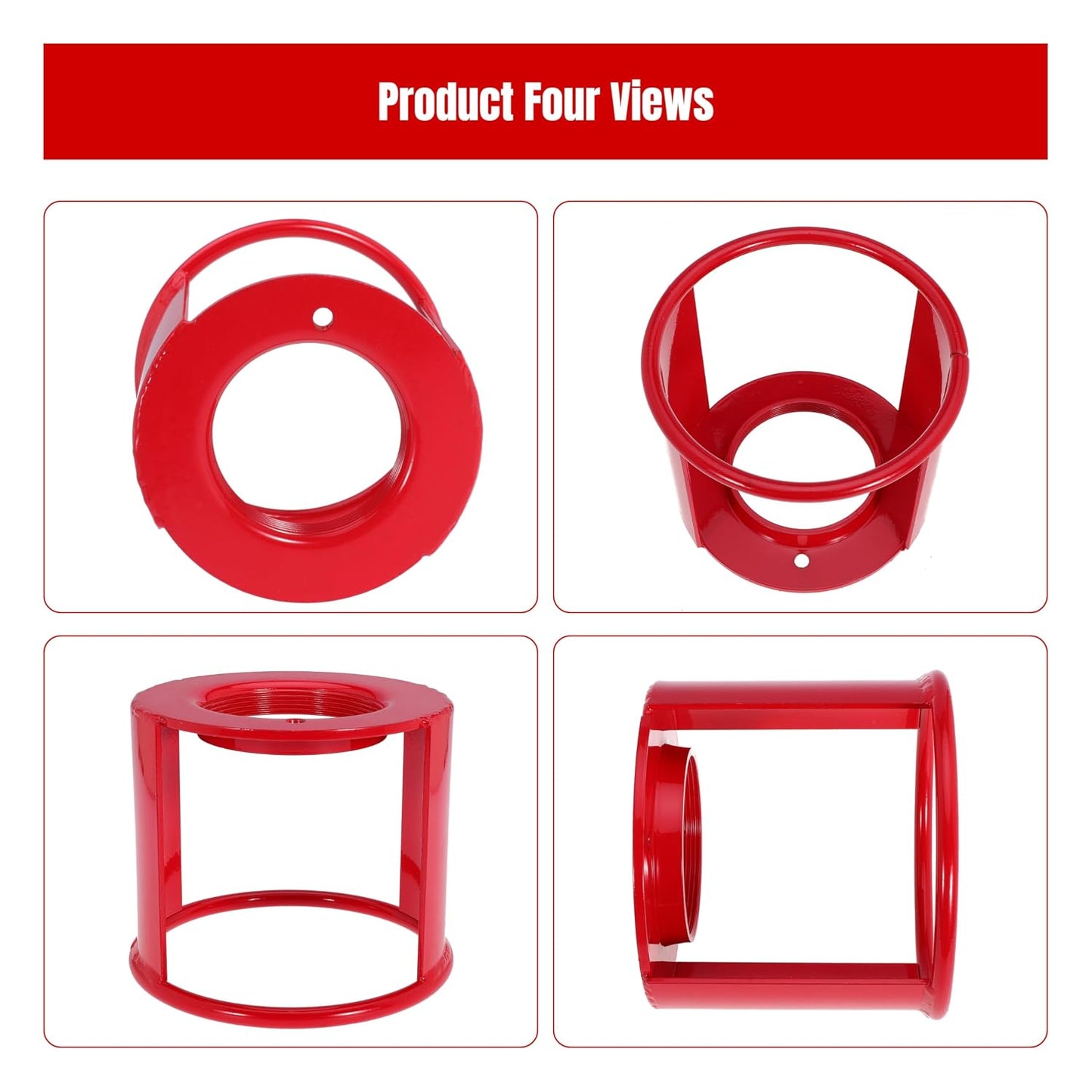 Acetylene Cylinder Regulator Safety Cap Protector Safety Collar 3-1/2 x 12 Fine Thread for Acetylene Cylinder, Acetylene Tank, High Pressure Cylinder, Low Pressure Cylinder (Red, 1PCS (312))