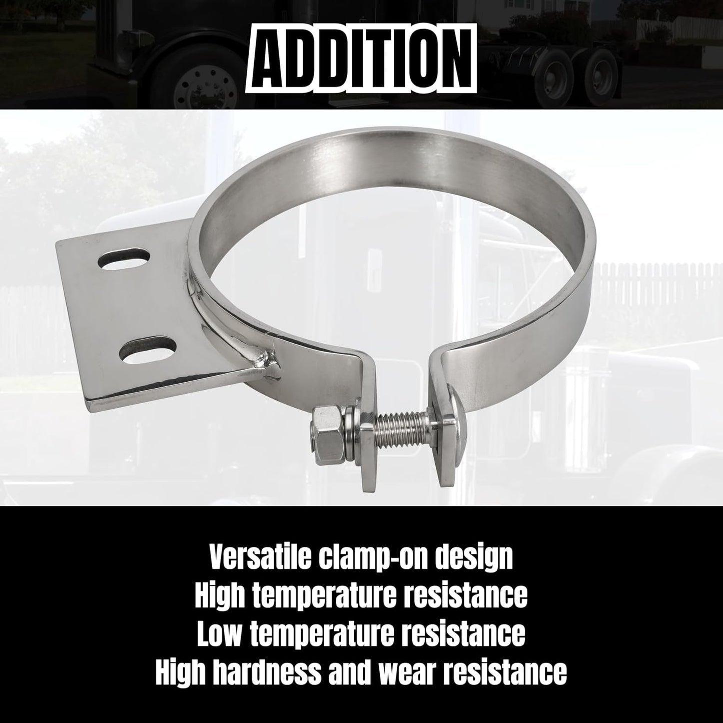 5" Stack Exhaust Clamp for Peterbilt 379 359 1987-1993 Exhaust Stack Pipe 5 inch Mount Bracket Replace 10294 (1)