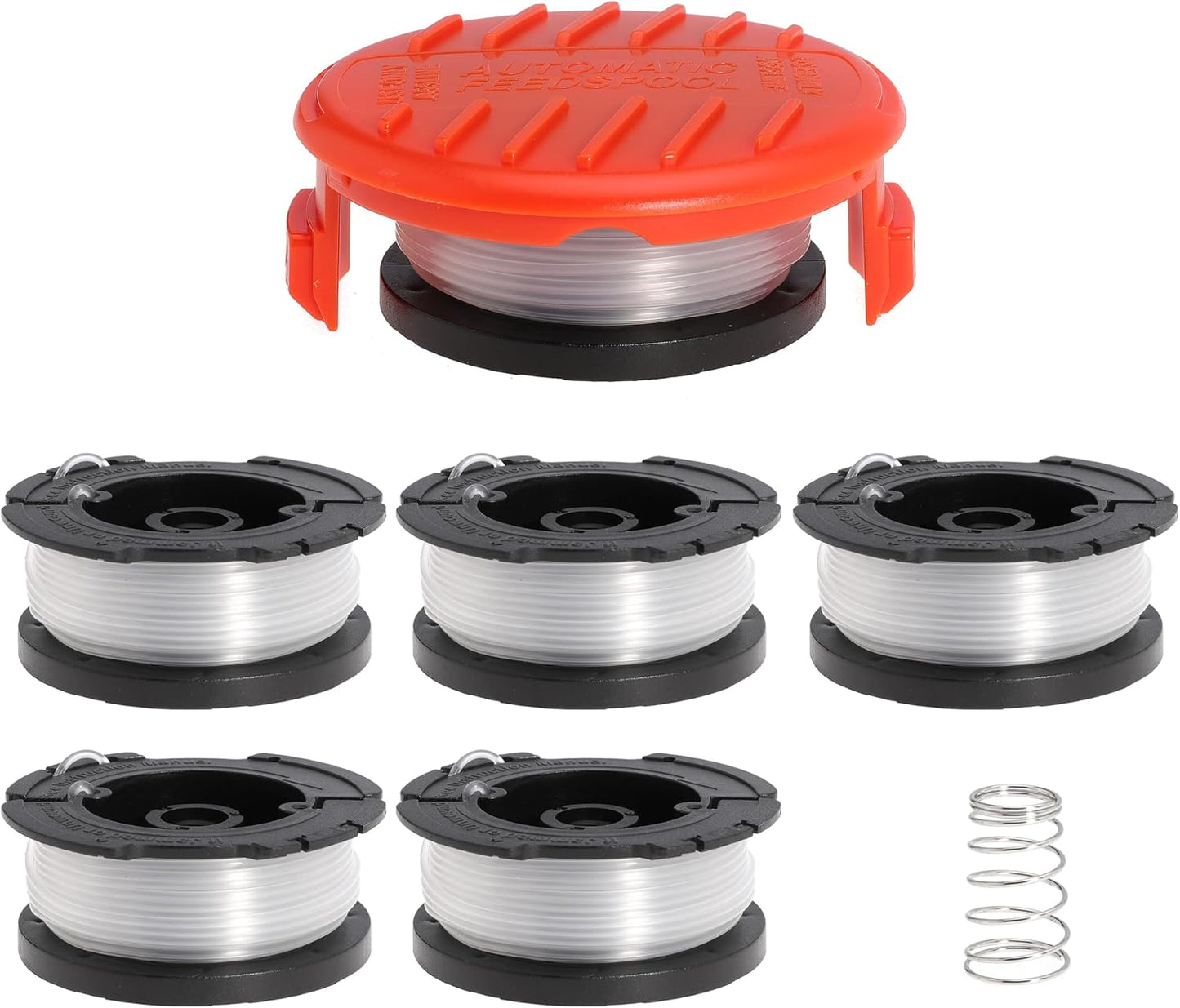 AF100 String Trimmer Replacement Spool 0.065" String Trimmer Line for Black+Decker AF-100 AF-100-3ZP AF-100-BKP AF-100-2 Weed Eater Spool Replacement Spool 30ft (6Spools+1Caps)