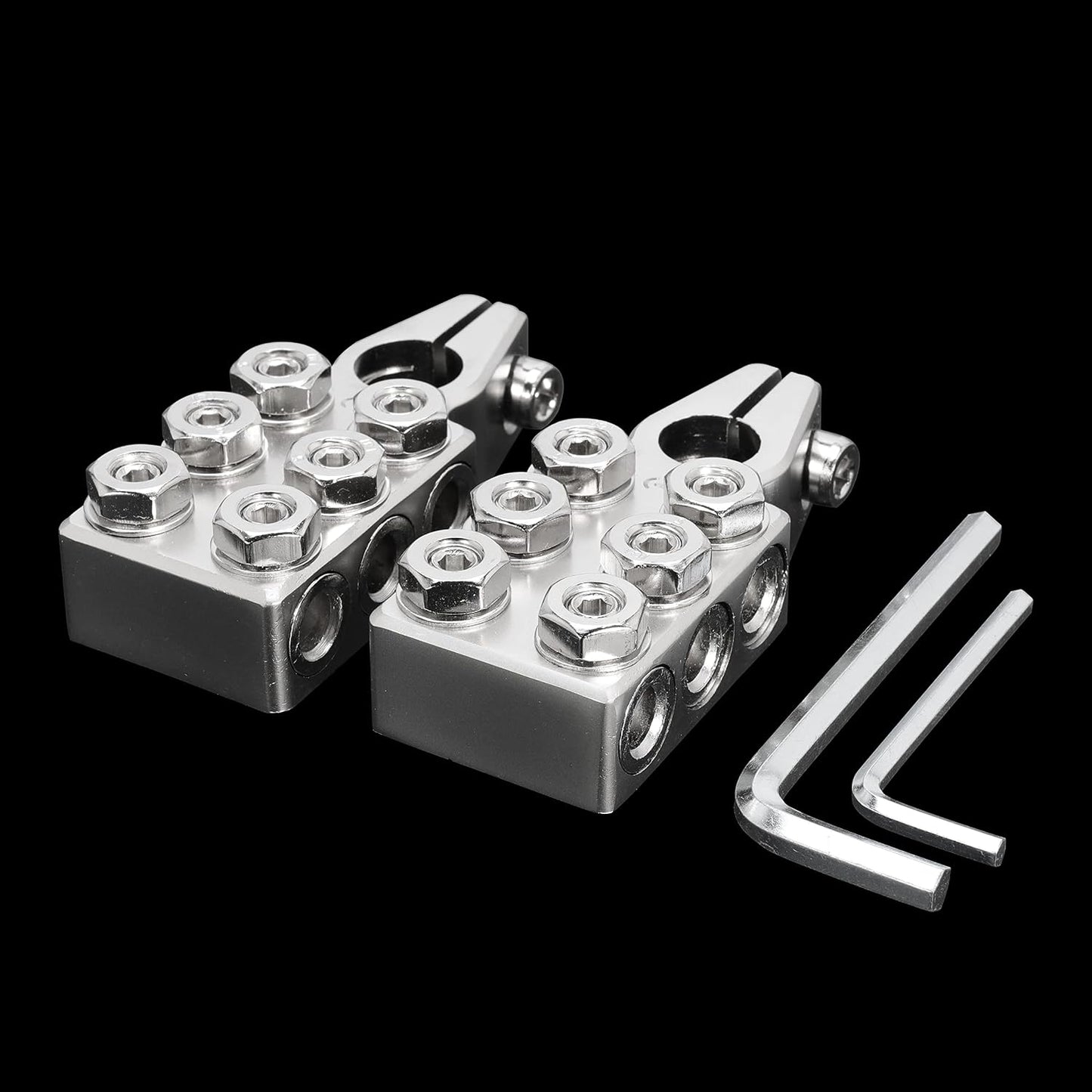 6x1/0 AWG Battery Post Terminal Connector 0 Gauge 12 Way Battery Terminal Clamps Replacement for Tapered Top Post