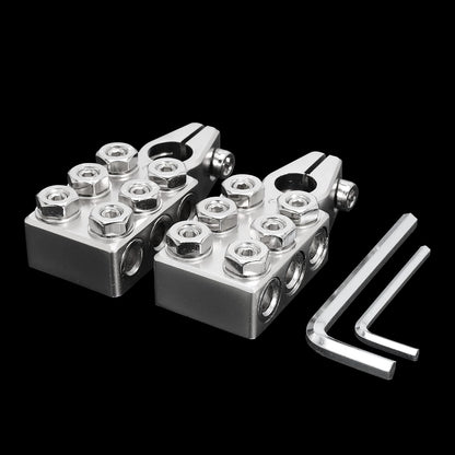 6x1/0 AWG Battery Post Terminal Connector 0 Gauge 12 Way Battery Terminal Clamps Replacement for Tapered Top Post