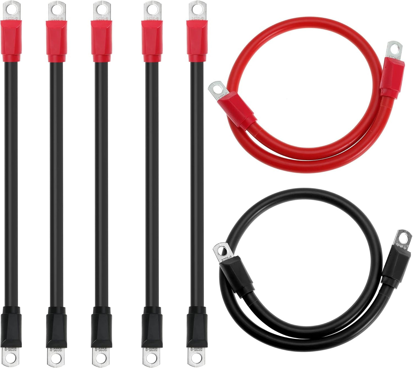Golf Cart Battery Cables for EZGO E-Z-Go TXT 1994-UP 36V and 48V 4 Gauge Pure Copper AC/DC Wiring Set 7pcs