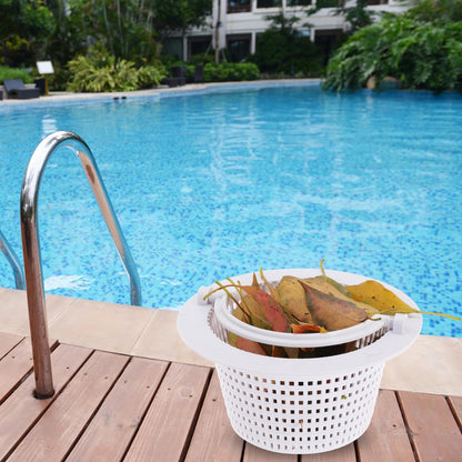 6" Above Ground Pool Skimmer Basket Thru-Wall Strainer Basket Filter Basket with Handle to Clean Leaves and Debris (1)