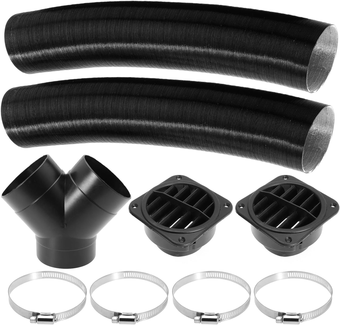 75mm Diesel Heater Pipe Duct Vent Kit with Warm Air Outlet for Webasto for Eberspacher 2KW 5KW 8KW Diesel Parking Heaters (Y-shape)