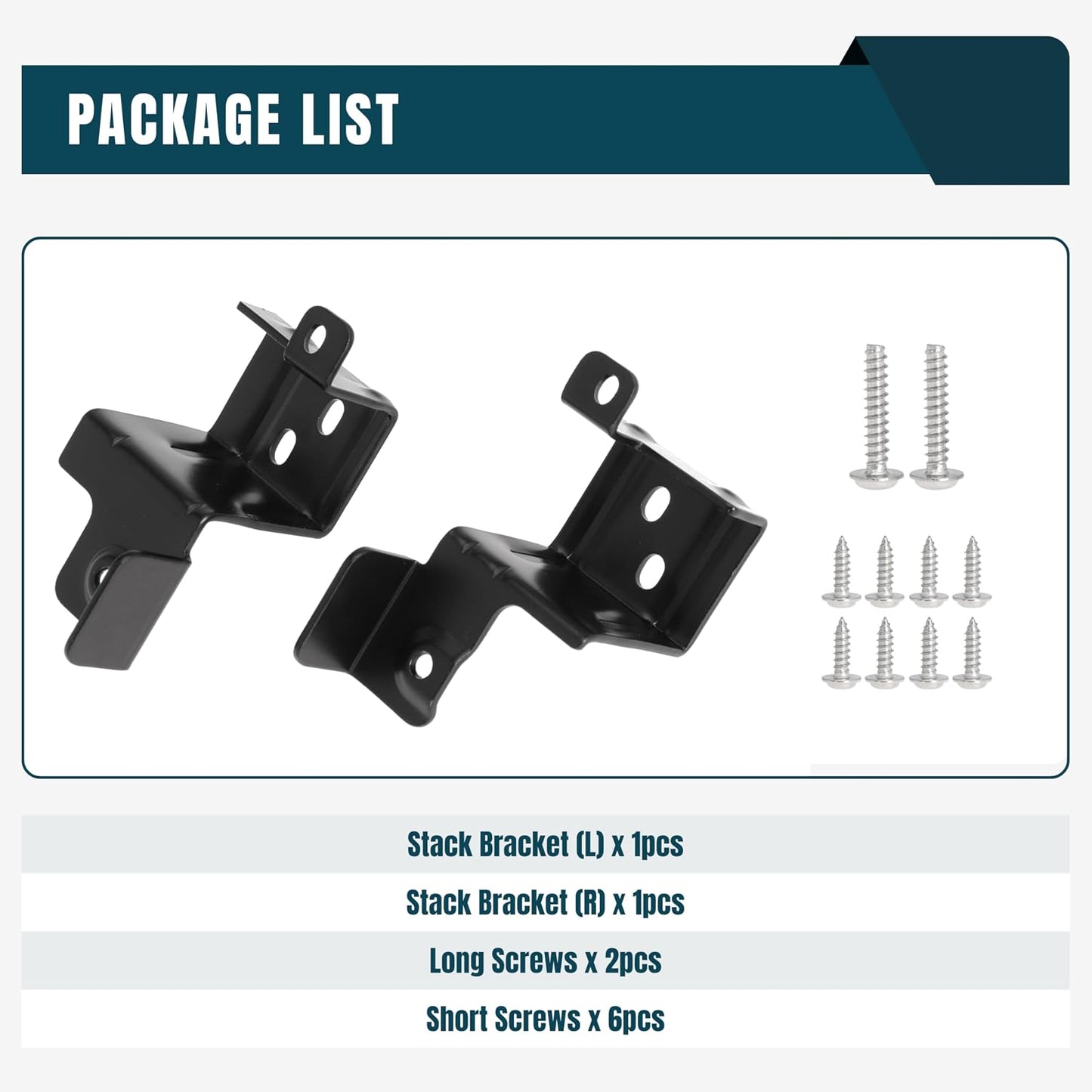 Replacement GFA24KITL Stacking Kit for G-E 24 Inch Wide Washers and Dryers, Stack Bracket Kit 24 In Front Load Laundry Stacking Kit, Black